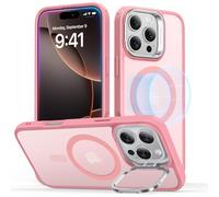 ESR for iPhone 16 Pro Max Case, Compatible with MagSafe, Military-Grade Protective Case, Built-In Stash Stand Phone Case, Scratch-Resistant Back Cover, Classic Series, Clear Pink