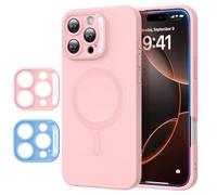 ESR for iPhone 16 Pro Max Case with MagSafe, Supports Magnetic Charging, Smooth & Slim Silicone Case, Full Screen and Camera Protection, Anti-Scratch, Soft Microfiber Lining, Cloud Series, Pink