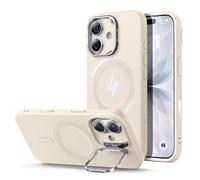 ESR for iPhone 17 Case, Silicone Case with Stand, Compatible with MagSafe, Military-Grade Protection, Built-in Camera Stash Stand, Magnetic Phone Case for iPhone 17, Cloud Series, Light Tan