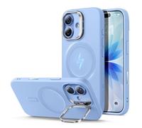 ESR for iPhone 17 Case, Silicone Case with Stand, Compatible with MagSafe, Military-Grade Protection, Built-in Camera Stash Stand, Magnetic Phone Case for iPhone 17, Cloud Series, Mist Blue