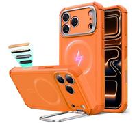 ESR for iPhone 17 Pro Max Case with Stash Stand, 7X Military-Grade Drop Protection with Camera Control, Shock-Absorbing Phone Rugged Cover, Compatible with MagSafe Accessories, Cyber Series, Orange