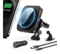 ESR for MagSafe Car Mount Charger[15W Fast Charge] w 36W Dual USB-A Cigarette Lighter, Air Vent Dashboard Magnetic Phone Holder Car Wireless Charger for iPhone Air 17 Pro Max 16 15 14 Plus 13 12 Mini
