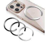 ESR for MagSafe Ring, 4-Pack Magnetic Ring, Universal MagSafe Sticker Conversion Kit for iPhone 16e/16/15/14/13/12/11/X/8 Series, Galaxy S24/S23/S22/S21/S20, Android, MagSafe Accessory, Black & Silver