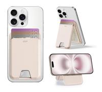 ESR for MagSafe Wallet, 5 Card-Holder, Magnetic Wallet with Adjustable Stand, for iPhone 16/15/14/13/12 Series, Ultra-Slim, Not for iPhone Mini, Vegan Leather, Cream Beige