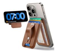 ESR for MagSafe Wallet, 5 Card Holder, Magnetic Wallet with Adjustable Stand, Secure Grip Finger Loop, for iPhone 17/16/15/14/13/12 & Google Pixel 10, Not 13/12 mini, Not Find My Compatible, Brown