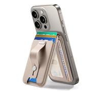 ESR for MagSafe Wallet, 5 Card Holder, RFID Blocking, Adjustable Stand, Secure Grip Finger Loop, for iPhone 17/16/15/14/13/12 & Google Pixel 10, Not mini, Not Find My Compatible, Desert Titanium