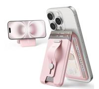ESR for MagSafe Wallet, 5 Card Holder, RFID Blocking, Magnetic Wallet with Adjustable Stand, Secure Grip Finger Loop, for iPhone 16/15/14/13/12, Not 13/12 mini, Not Find My Compatible, Pink