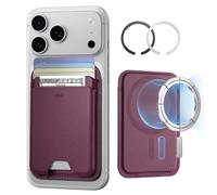 ESR for MagSafe Wallet, 5 Card Holder with RFID Blocking, Deep Burgundy | MagSafe Sticker Included, Slim Magnetic Wallet for iPhone 18 Pro/Pro Max, 17/16-12 Series and Selected Samsung Devices