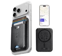 ESR for MagSafe Wallet with Find My, 5 Cards Holder, RFID Blocking | Strong Magnetic Wallet Tracker for iPhone 17e/17/16/15/14/13/12 Series, Not 13/12 Mini, Black Carbon Fiber