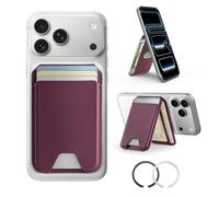 ESR for MagSafe Wallet with Stand, RFID Blocking, MagSafe Ring Included | 5 Cards Holder for Phone Case, Slim Magnetic Wallet for iPhone 18 Pro/Pro Max, 17/16-12 Series, Selected Samsung, Burgundy