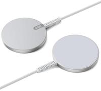 ESR for Wireless Charger, MagSafe-Compatible Charger,15W iPhone Charger Pad for iPhone 15/14/13/12 Series,Galaxy S25 series,AirPods 4/3/Pro, Sliver,2 Pack