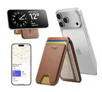 ESR Geo for MagSafe Wallet with Full Find My Functionality, 5-Card Holder, RFID Blocking, Adjustable Stand, Magnetic Wallet for iPhone 17e/17/16/15/14/13/12 Series, Not for 13/12 mini, Brown