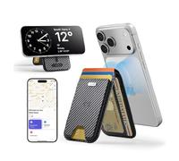 ESR Geo for MagSafe Wallet with Full Find My Functionality, 5-Card Holder, RFID Blocking, Adjustable Stand, Magnetic Wallet for iPhone 17e/17/16/15/14/13/12 Series, Not for mini, Black Carbon Fiber