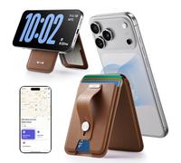 ESR Geo for Magsafe Wallet with Full Find My Functionality, 5 Card Holder | Strong Magnetic Wallet Hold, RFID Blocking, Adjustable Stand with Grip, for iPhone 17e/17/16/15/14/13/12 Series, Brown