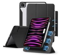 ESR Hybrid Case Compatible with iPad Pro 12.9 Inch (2022/2021), iPad Pro 12.9 Case with Pencil Holder, Detachable Magnetic Cover, Vertical Stand, Rebound 360 Series, Black