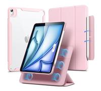ESR Hybrid Case for iPad Air 11 Inch M3(2025) M2(2024), Air 5th/4th Generation Case (2022/2020) 10.9 Inch with Pencil Holder, Removable Magnetic Cover, Vertical Stand, Rebound 360 Series, Pink
