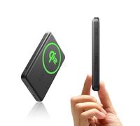 ESR Qi2 Certified MagSafe Battery Pack, 5,000mAh 15W Fast Charging Portable Charger, 0.55 in Ultra-Compact Power Bank, MagSafe Charger with USB-C Cable for iPhone 16/15/14/13/12, Black