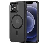 ESR Sidekick Hybrid Case Compatible with iPhone 12/12 Pro (2020), with HaloLock Magnetic Wireless Charging, Scratch Resistant Back, Grippy Protective Frame, Frosted Black