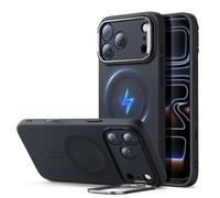 ESR Silicone Case for iPhone 17 Pro Max, Compatible with MagSafe, Built-in Camera Stash Stand, Magnetic Phone Case, Cloud Series, Black