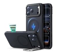 ESR Silicone Case for the iPhone 17 Pro, with Military-Grade Drop Protection, Stash Stand, Camera Control Cover, Compatible with MagSafe Accessories, Cloud Series, Black