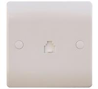 ESR Sline 1 Gang White RJ45 ADSL / Irish Telephone Connector Network Socket