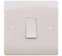 ESR Sline 10A White 1G Double Pole 230V Electric Wall Plate Switch