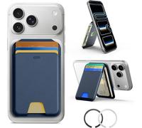 ESR Upgraded for MagSafe Wallet, 5 Card Holder, RFID Blocking, Magnetic Wallet with Adjustable Stand, for iPhone 17e/17/16/15/14/13/12 Series & Google Pixel 10, Not Mini, Vegan Leather, Dark Blue