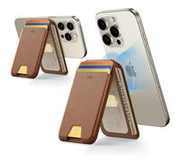 ESR Upgraded for MagSafe Wallet, 5 Card Holder, RFID Blocking, Magnetic Wallet with Adjustable Stand, Slim for iPhone 17/16/15/14/13/12 Series & Google Pixel 10, Not Mini, Vegan Leather, Brown