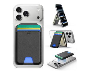 ESR Upgraded for MagSafe Wallet, 5 Card Holder, RFID Blocking, Magnetic Wallet with Adjustable Stand, Slim for iPhone 17e/17/16/15/14/13/12 Series & Google Pixel 10, Not Mini, Vegan Leather, Black