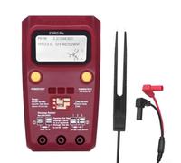 ESR02 Pro Digital Transistor Tester for SMD, Auto Component Analyzer Multimeter with Backlit LCD, Measures Inductance Capacitance Resistance for NPN PNP MOSFET Diode Testing(ESR02PRO-Red clip)