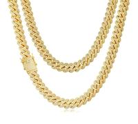 Esrael Fake Gold Mens Chain Necklace Gold Chains Digger Costume Joker Accessories for 90s Fancy Dress Men Women Cuban Chain for Men Hip Hop Iced Out Mens Necklace Chains Jewellery 24Inch