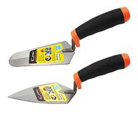 ESreake 2 Pcs Pointing Trowel and Gauging Trowel Set,6" Masonry Hand Tool Set with Soft Grip Handle,Margin Trowel Bricklaying Trowel Building Products (6 Inch)