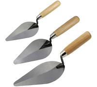 ESreake 3-Pack Brick Trowel Set, 6" & 7" & 8" Pointing Trowel with Wood Handle,Masonry Hand Tool Set for Brickwork, Blockwork, Stonework, Masonry