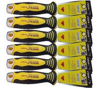 ESreake 6-Pack 2" Putty Scraper,Putty Knives with Plastic Ergonomic Handle for Taping Paint Wall Floor Tile, Metal Spackle Tools Knife,Remover for Wood, Wallpaper Scraper (2")