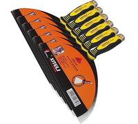 ESreake 6-Pack Large Putty Scraper 12" Putty Knives with Plastic Ergonomic Handle for Taping Paint Wall Floor Tile, Metal Spackle Tools Knife,Remover for Wood, Wallpaper Scraper (12")