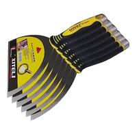 ESreake 6-Pack Putty Scraper, 6" Putty Knives with Plastic Ergonomic Handle for Taping Paint Wall Floor Tile, Metal Spackle Tools Knife,Remover for Wood, Wallpaper Scraper (6")