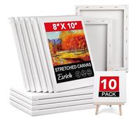 ESRICH Stretched Canvases for Painting 8x10, 10 Pack 8x10 Canvas Value Pack,Primed Acid-Free Cotton Blank Canvas, Paint Canvases for Oil & Acrylic Paint.