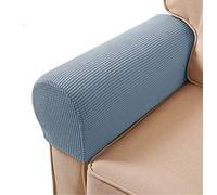 ESRISE Armrest Chair Covers, Stretch Armchair Couch Arm Rest Cover Anti-Slip Spandex Polyester Sofa Chair Arm Caps Slipcovers for Furniture Protector, Set of 2 (Light Blue)