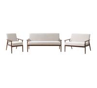 Beliani Living Room Set 6 Seater Esrum Fabric Dark Brown/ Grey