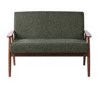 Beliani Sofa 2 Seater Esrum Fabric Dark Brown/ Green