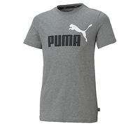 Puma Boys Essentials+ Two-Tone Logo T-Shirt Colour: Grey, Size: 7-8 years