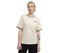 Puma Ess Graphic Animal Relaxed Fit Short Sleeve T-shirt Beige S Woman