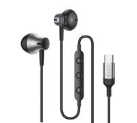 essa Type-C Earphones with Powerful Bass, In-Ear USB-C Headphones with Mic, Tangle-Free, Ergonomic Design for Android, iPad, iPhone 15, Laptops, and More (Black)