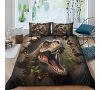 ESSAHI Dinosaurs 3Pcs Comforter Cover Set for Kids Boys Girls Duvet Cover Bedding Set 3D Printed Jungle Animals Quilt Cover Microfibre Room Decor with Pillowcases Hidden Zipper King(220x240cm)