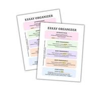 Essay Organizer 5 Paragraph Sheet with Transition Word Suggestions Reference Guide 35pk 8.5x11” Checklist How To Write Bookmark English Teacher Writing