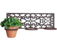Esschert 18 x 52 x 16cm Cast-Iron Flower Pot holder Classic 3-Pots - Brown