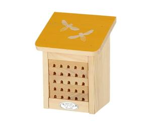 Esschert Design - Bee house, with colourful roof with bee silhouette.