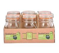 Esschert Design C2052 6-Piece Flip-Top Jar Set, Large, Glass