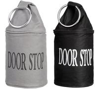 Esschert Design Door Stops, with Metal Ring, 2 Pieces, Black and Gray