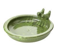 Esschert Design FB489 Green Bird Bath Ceramic Round 10.9 cm*32.9 cm*30.7 cm